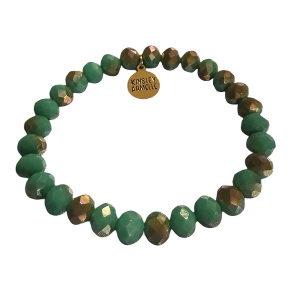 Kinsley Armelle Green and Gold Beaded Bracelet  NWOT - Picture 2 of 2